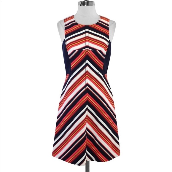 Trina Turk striped navy pink sheath tank dress - Picture 2 of 8